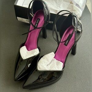 Nine West Linda Black Ankle Strap Pump NIB